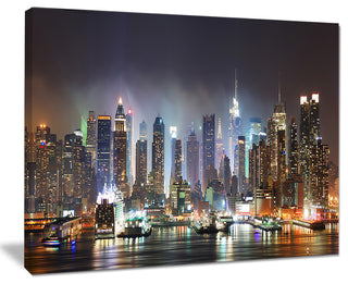 "New York Times Square in Blue Light" Canvas Print40"x30"