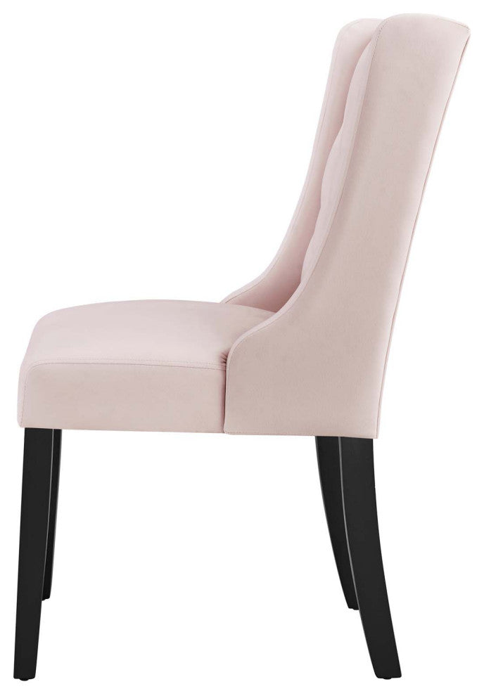 Side Dining Chair, Set of 2, Pink, Velvet, Modern, Cafe Bistro Hospitality