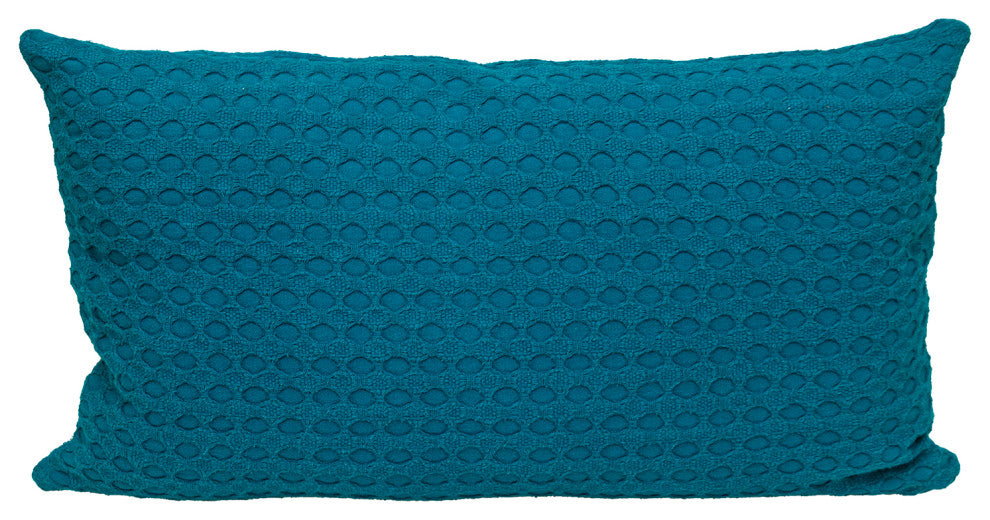 Parkland Collection Transitional Solid Blue Rectangle 14" x 26" Pillow