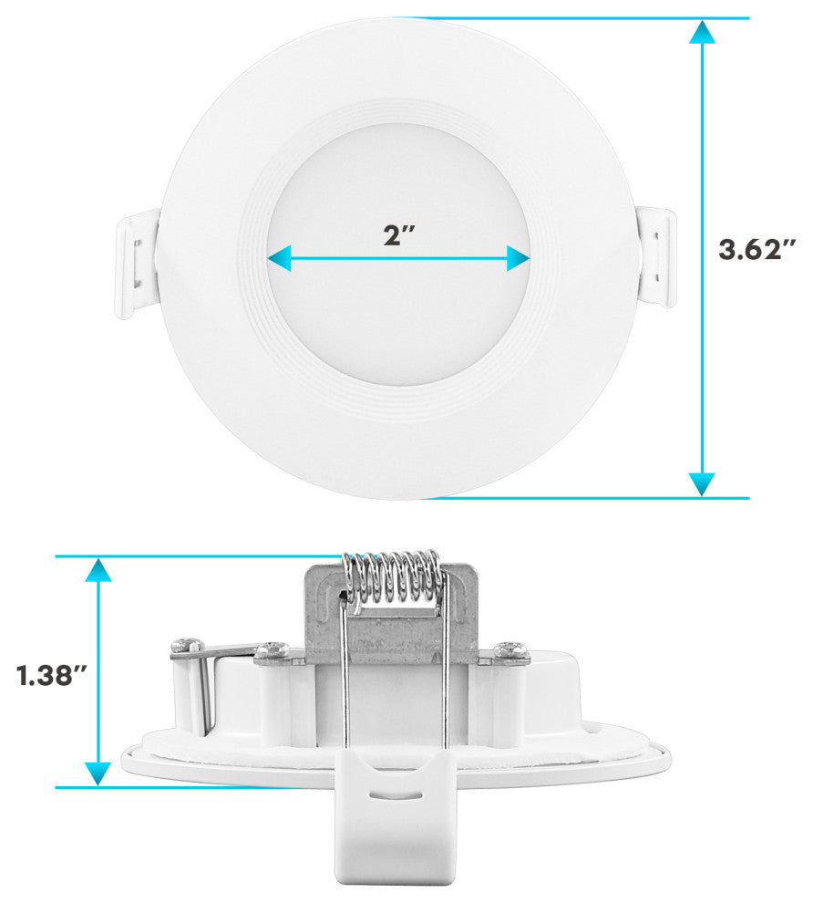 Luxrite 16PK 3" Ultra Thin LED Recessed Light 5 Color Option Baffle