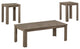Dark Taupe Table Set - 3Pcs Set