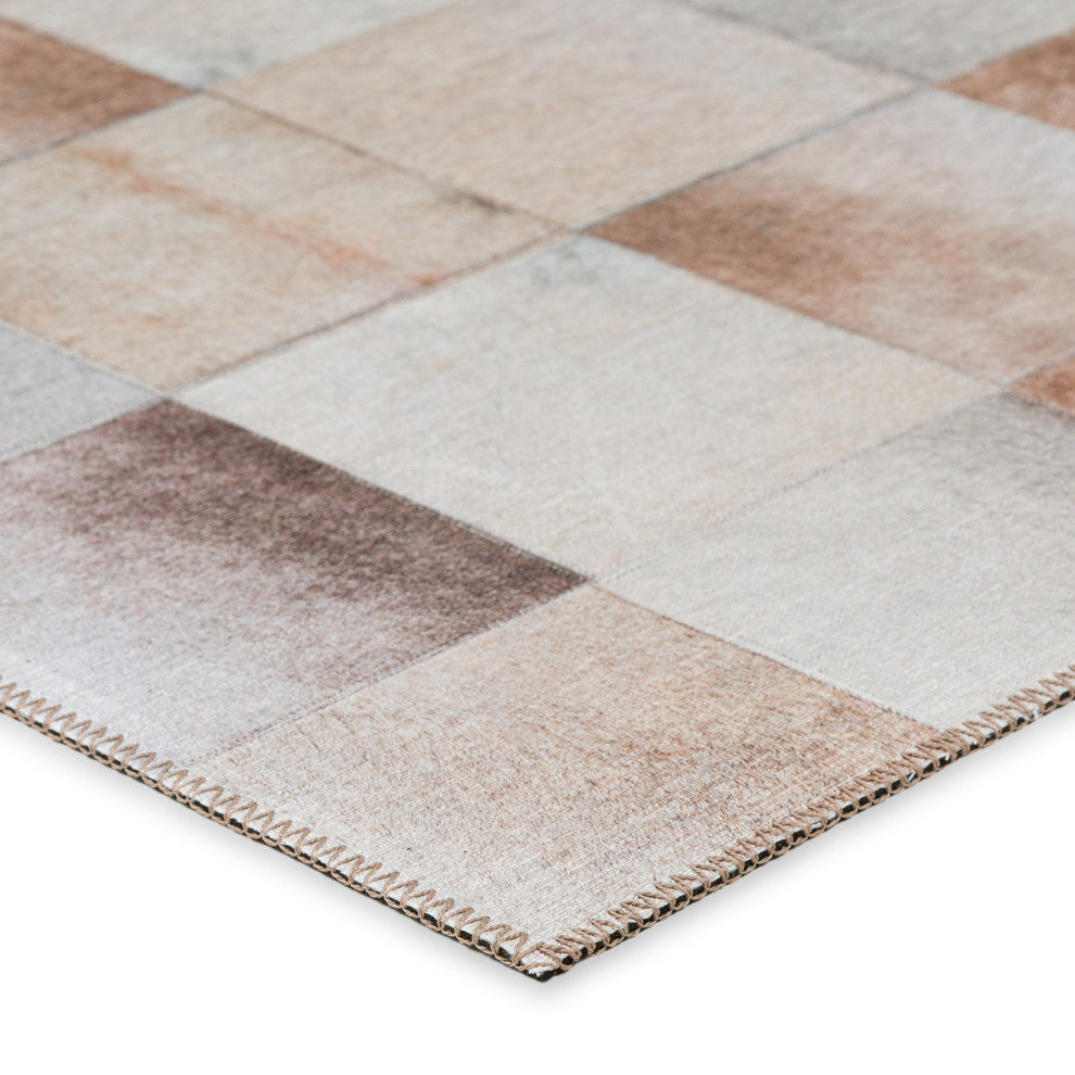 Indoor/Outdoor Stetson SS10 Khaki Machine Washable 2'3" x 10' Runner Rug