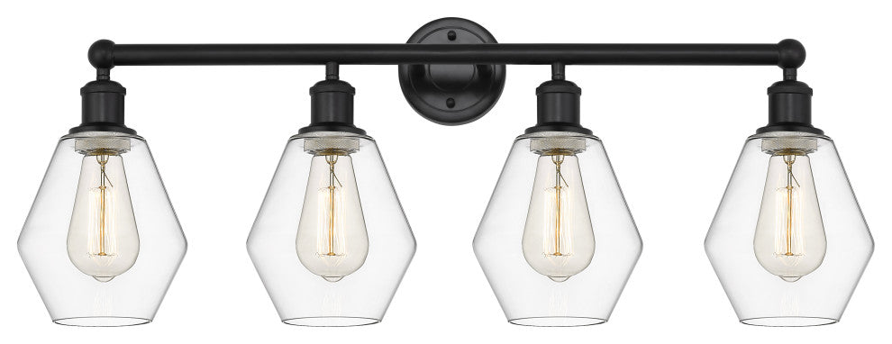 Innovations 616-4W-BK-G652-6 Cindyrella 4 Light Bath Vanity Light, Matte Black