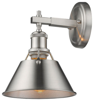 Golden Lighting Orwell 1 Light Bath Vanity, Pewter, Pewter Shade