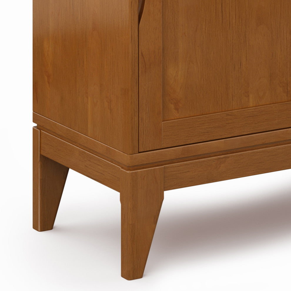 Harper Solid Hardwood Low Storage Cabinet, Teak Brown