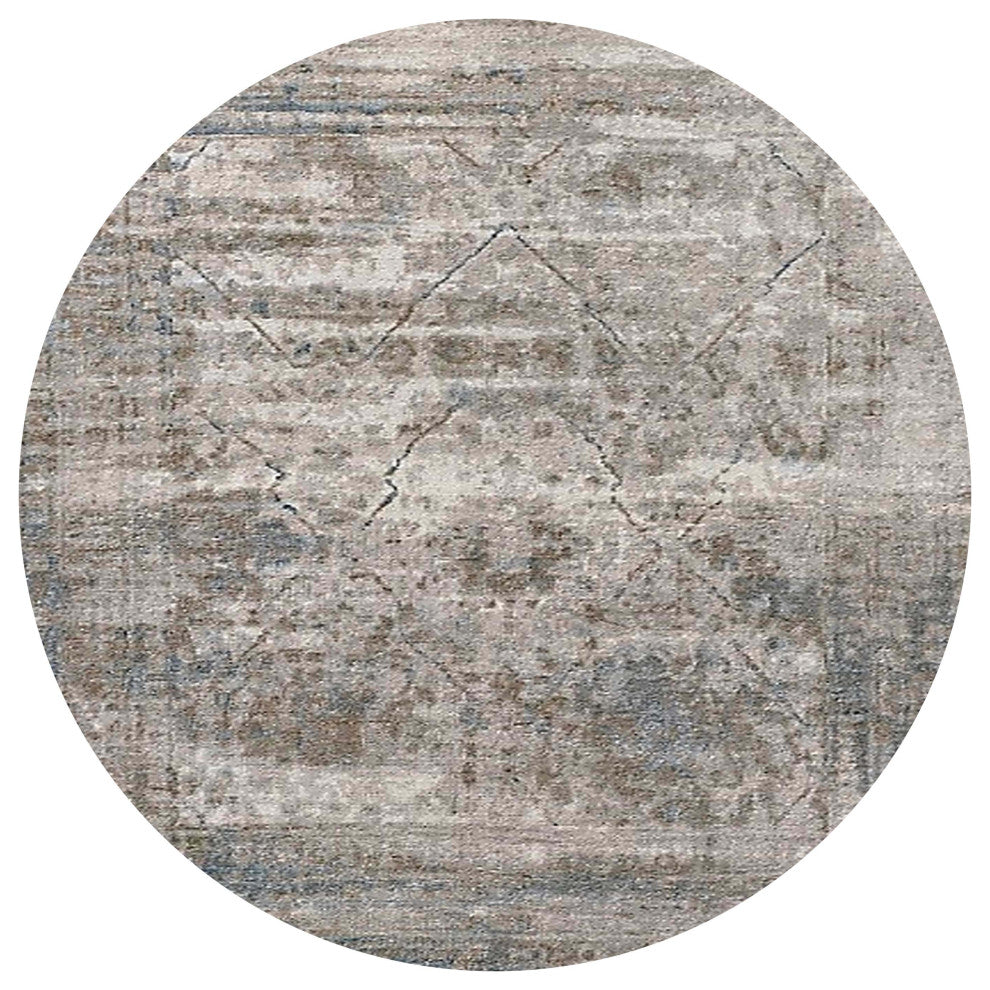 Ahgly Company Indoor Round Mid-Century Modern Area Rugs, 6' Round
