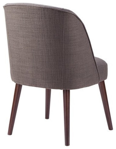 Madison Park Dining Chair Modern Bexley Rounded Back Padded Side Chair, Charcoal