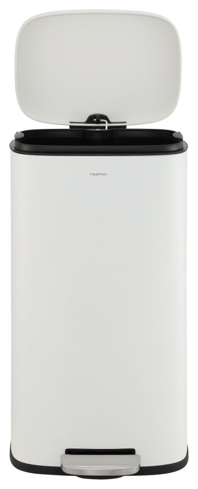 Curtis 8-Gallon Step-Open Trash Can, White