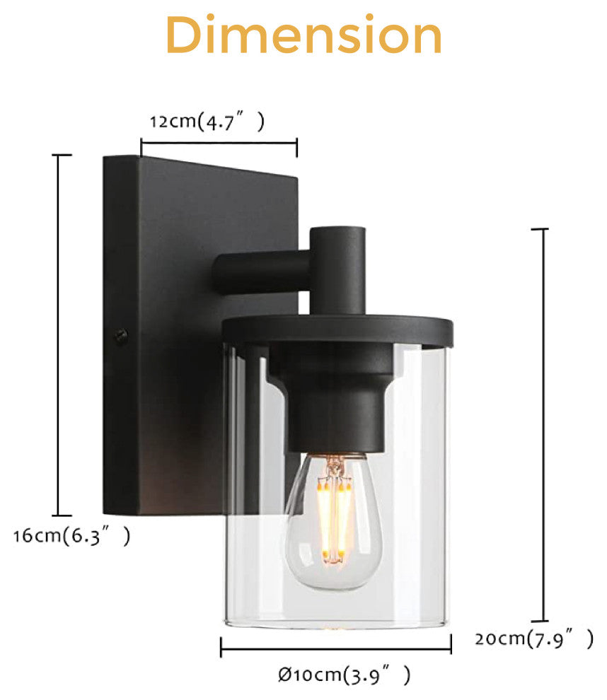 1-Light hallway light wall Black wall sconce Metal wall mounted light fixture