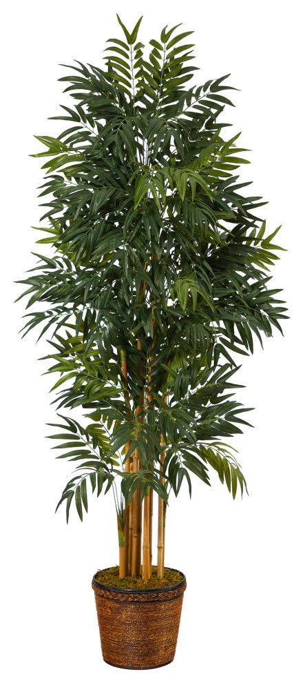 6' Phoenix Artificial Palm Tree, Wicker Planter