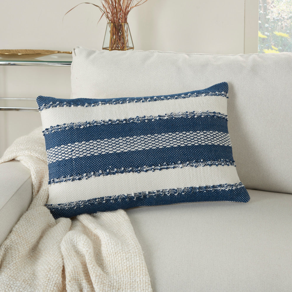 Mina Victory VJ088 Throw Pillow, Navy, 14" x 22"