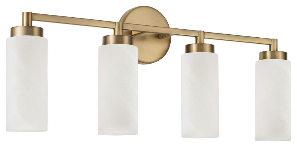 Capital Lighting 151741 Alyssa 4 Light 28"W Vanity Light - Aged Brass