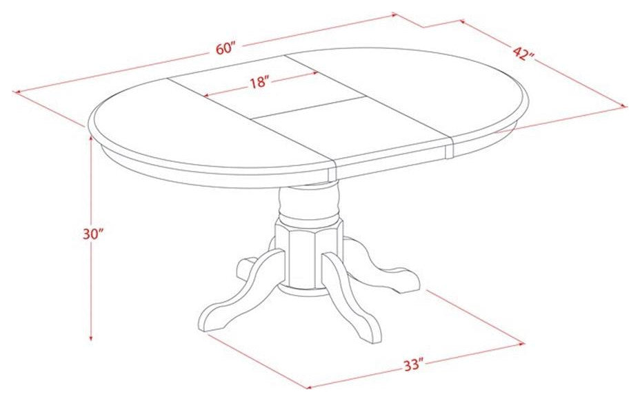 East West Furniture Avon Oval Traditional Wood Dining Table in Linen White