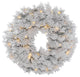 Vickerman A806334 36" Flocked Alaskan Pine Christmas Wreath, Clear Mini Lights