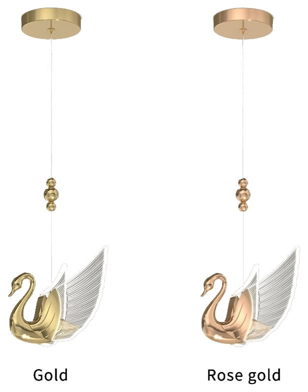 MIRODEMIÂ® Amirat Swan Design Gold Chandelier For Stairwell, L3rg