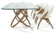 Modrest Mason Modern Glass and Walnut Dining Table