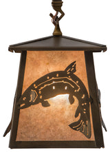 7 Square Leaping Trout Mini Pendant