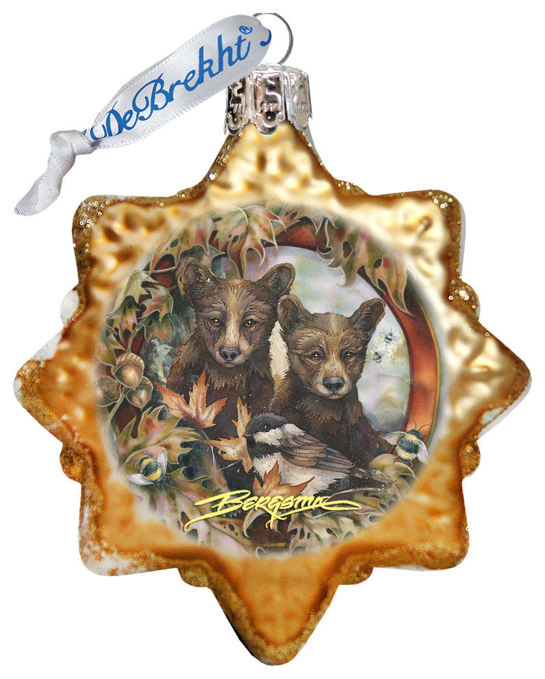 Simple Joys Black Bear Cubs Mercury Glass Ornament