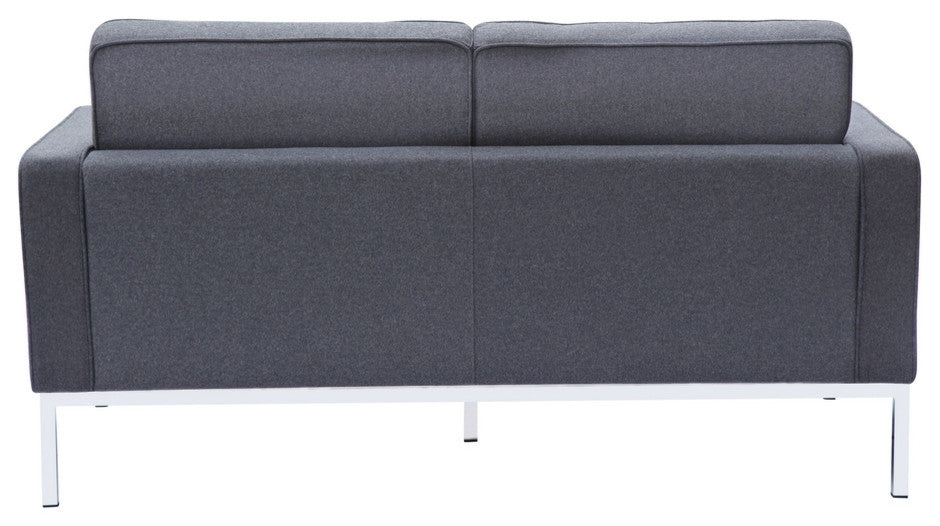 Modern Classics Button Loveseat in Wool, Gray