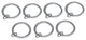 Metal Curtain Rings With Eyelets, 2" Diameter, Set of 7, Pewter