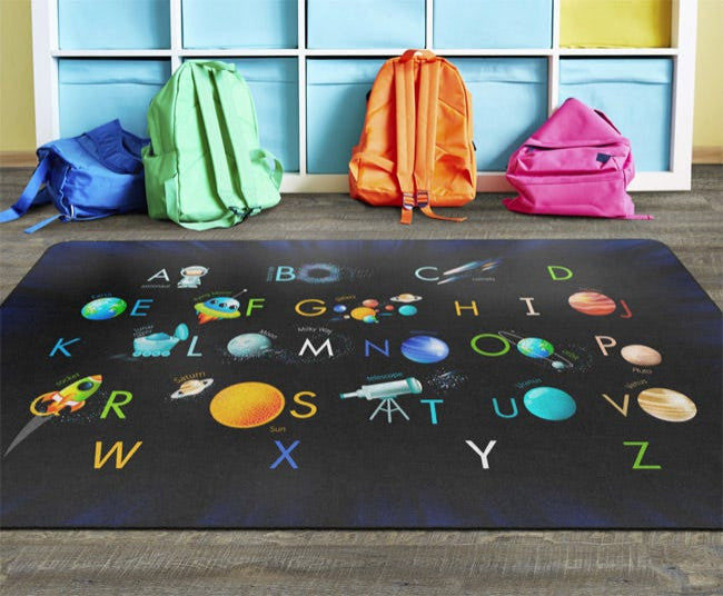 Flagship Carpets  VA1022-44FS 7'6" X 12' Space Abc's Educational Rug