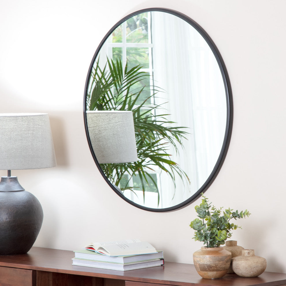 Adelina Black Circular Mirror