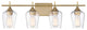 Octave Bathroom Vanity Light, Warm Brass, 4-Light