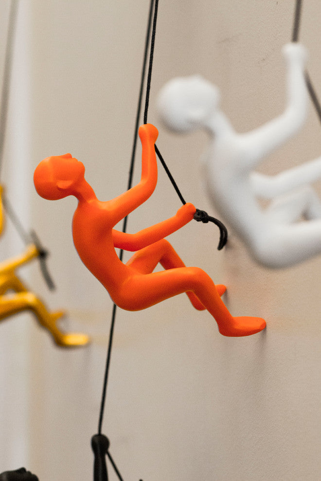Climbing Man Wall Art, Orange
