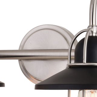 Galena 2 Light Vanity Matte Black and Satin Nickel