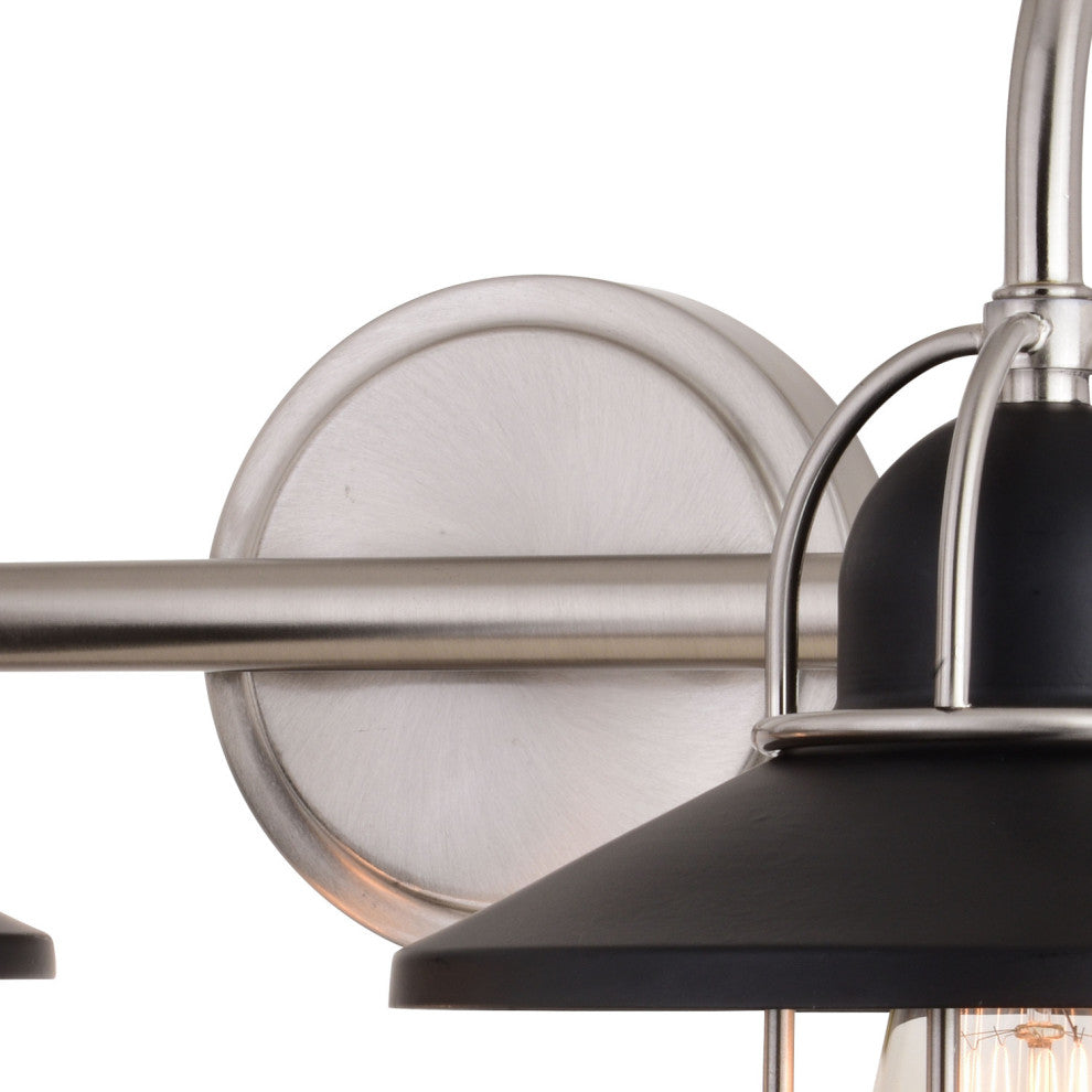 Galena 2 Light Vanity Matte Black and Satin Nickel