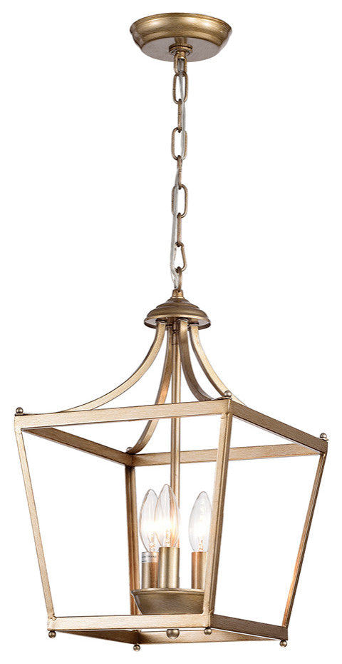 WAREHOUSE OF TIFFANY'S RL8243LBR Sunsus 14 in. 3-Light Indoor Gold Finish