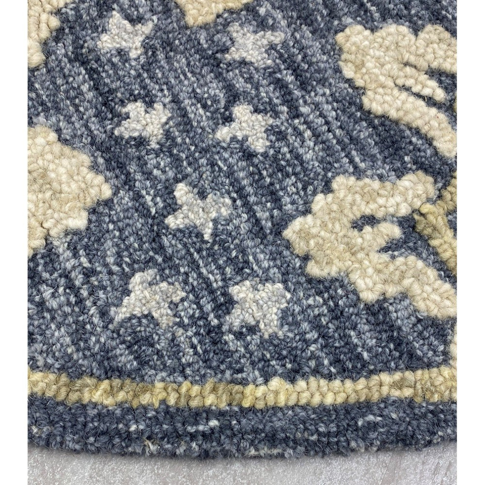 5" Round Gray and Beige Decorative Area Rug