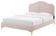 Platform Bed Frame, Twin Size, Velvet, Pink, Modern Contemporary, Bedroom Master