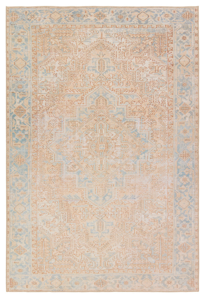 Vibe Mabel Medallion Beige/Blue Area Rug, 4'x6'