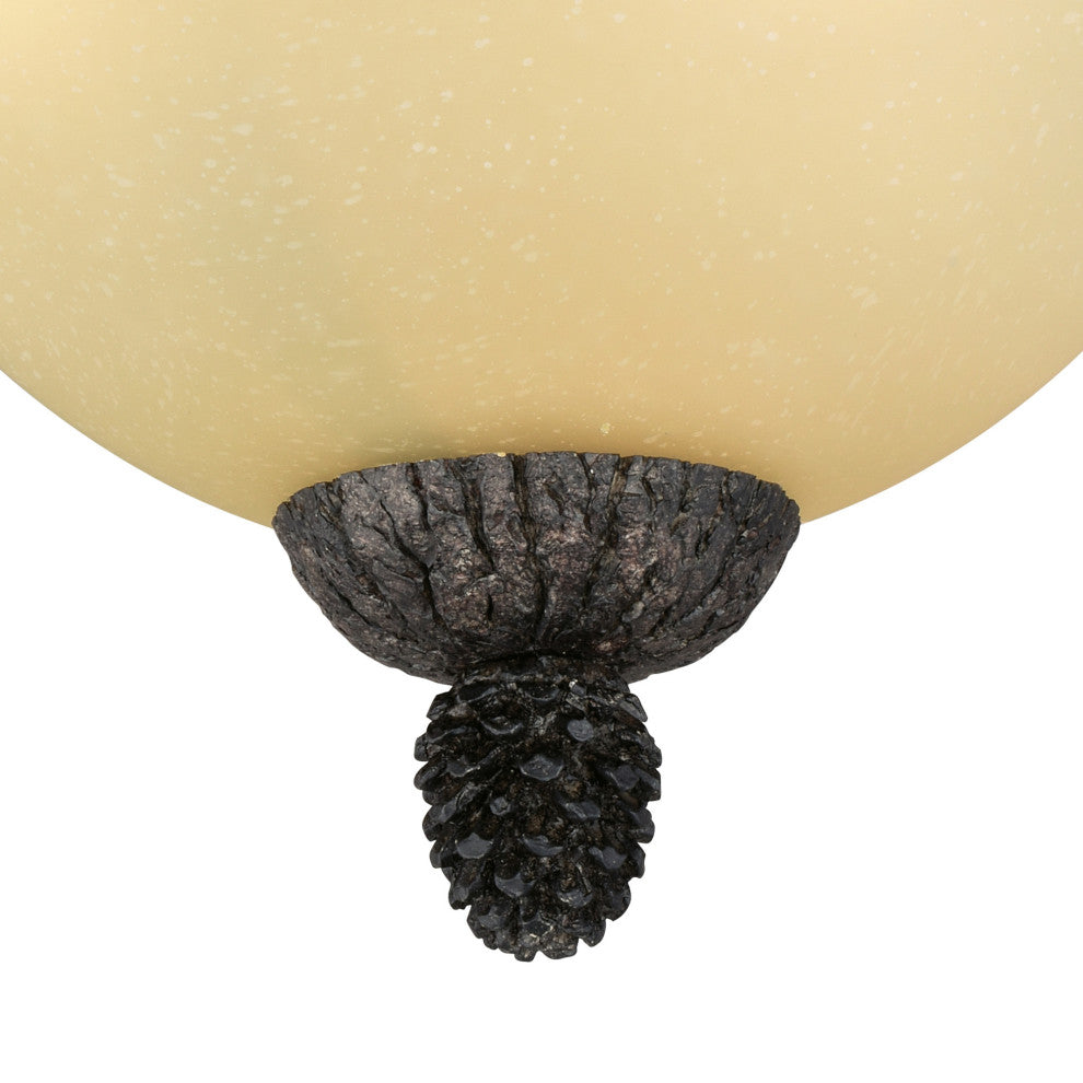 Vaxcel Lighting C0120 Sierra 3 Light 16"W Flush Mount Ceiling - Black Walnut