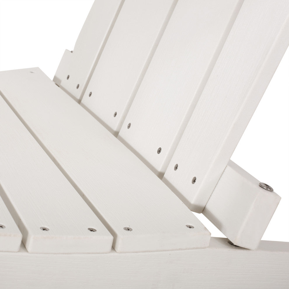 Anastasija Outdoor Faux Wood Adirondack Chair, White