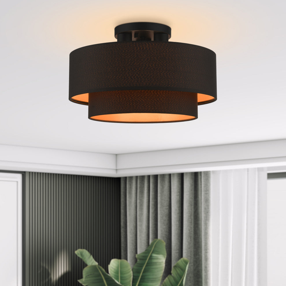 Sentosa 3-Light Black Large Semi-Flush