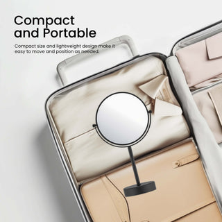 Circular Free Standing Magnifying Make Up Mirror, Matte Black