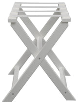 HomeRoots Earth Friendly White Folding Luggage Rack With White Straps