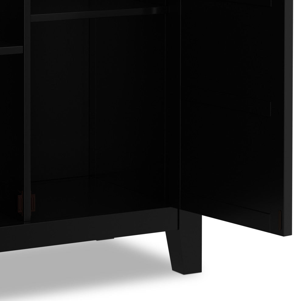 Burlington Solid Wood Low Storage Cabinet, Black