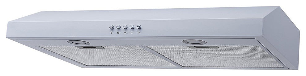 Winflo Under-Cabinet Range Hood, 301 CFM, 30", Stainless Steel, White or Black, White