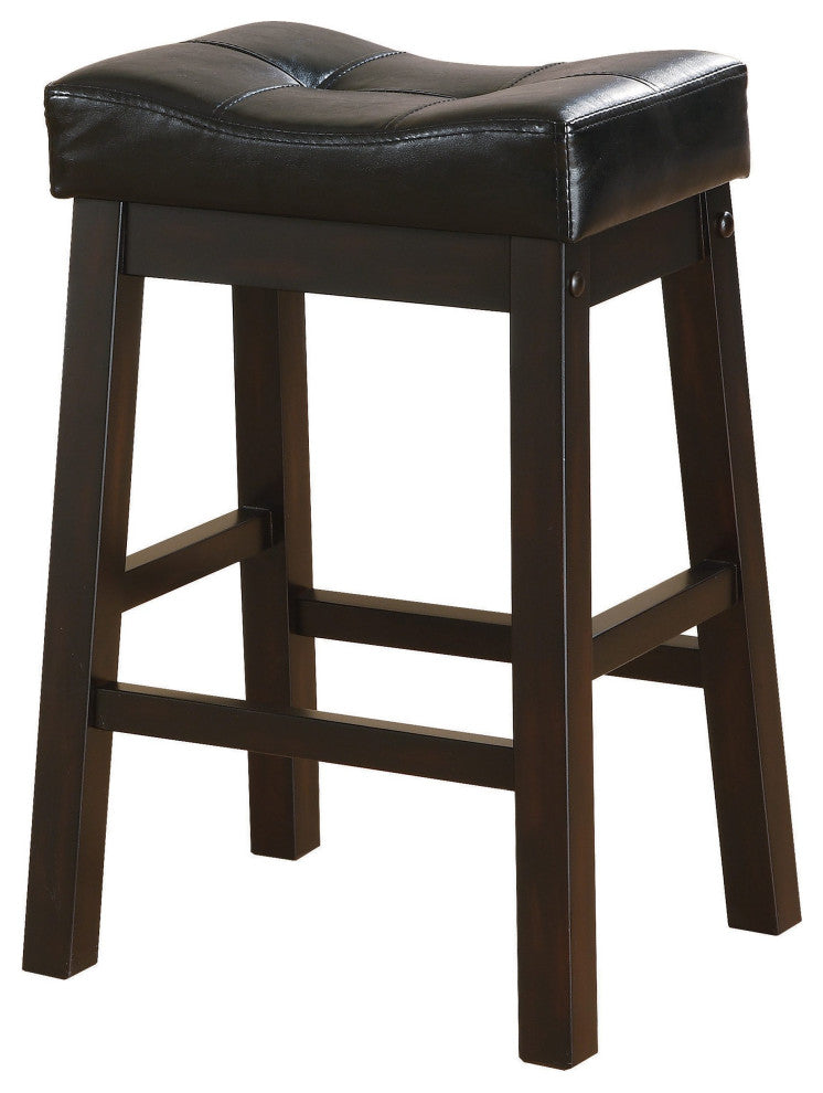 Set of 2 Counter Height Stools, Black and Cappuccino