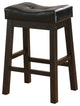 Set of 2 Counter Height Stools, Black and Cappuccino