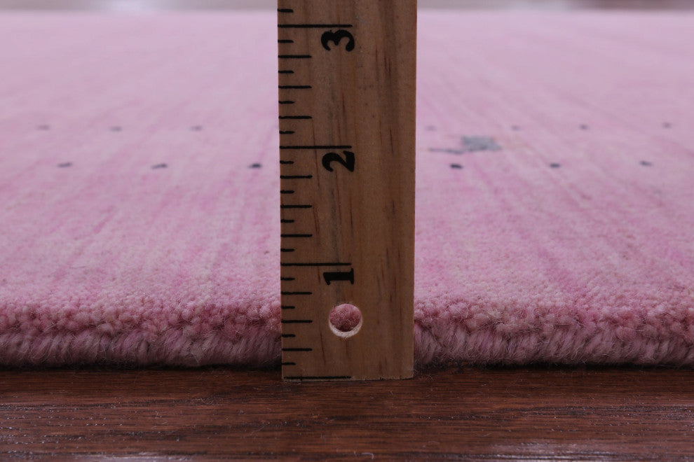 6' Square Handmade Persian Gabbeh Wool Rug - Q15307