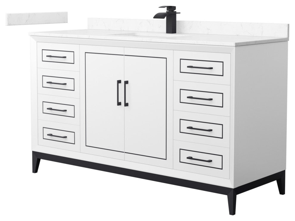 Wyndham Collection WCH515160S-VCA-UNSMXX Marlena 60" - White / Carrara Cultured