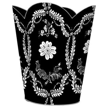 Black Provencial Tin Wastepaper Basket