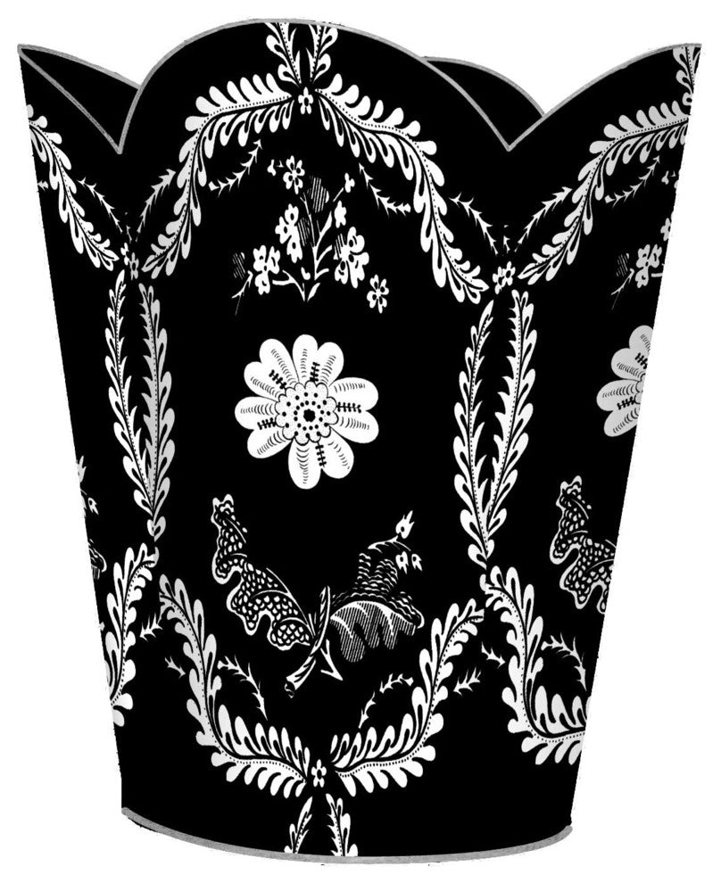 Black Provencial Tin Wastepaper Basket