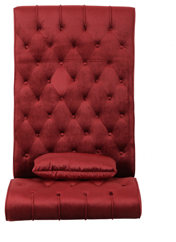 GDF Studio Rafaela Tufted New Velvet Chaise Lounge, Garnet