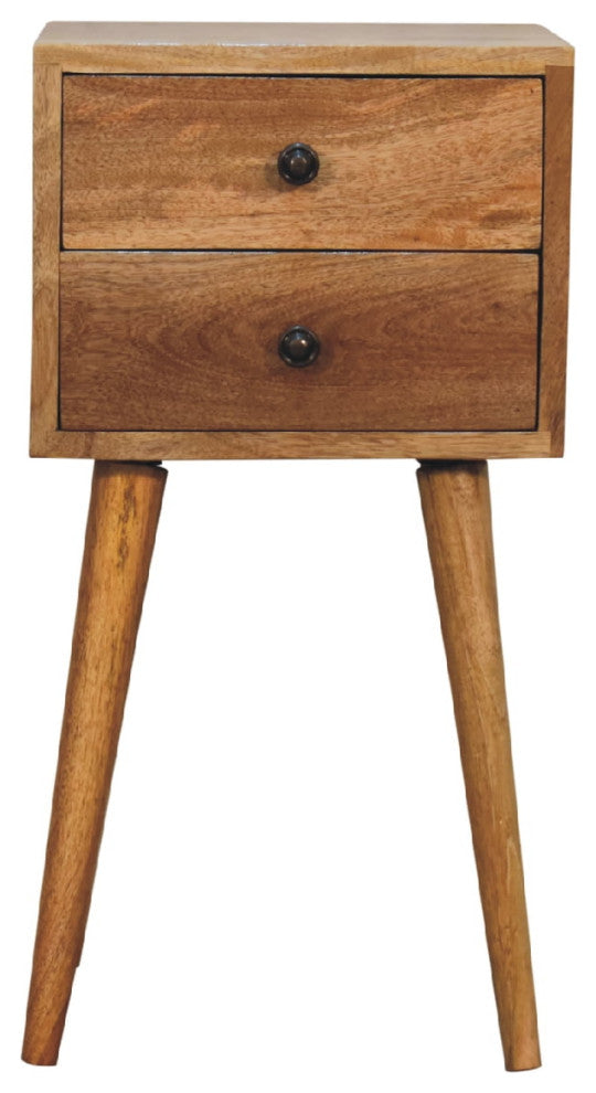 Mini 2 Drawer Oak-ish Nightsand