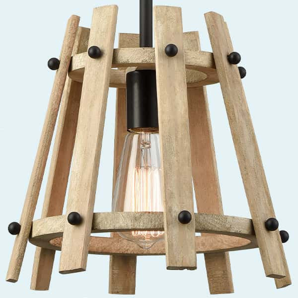 Farmhouse Wood Pendant Lighting for Kitchen Island
